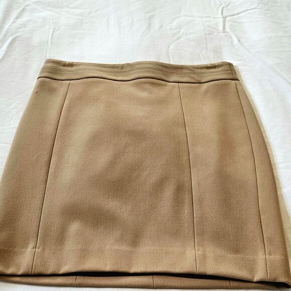 Express Camel Colored Skirt Women's XS (00) Lined - Polyester/Rayon/Spandex - Picture 1 of 15